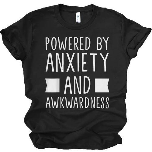 Introverts Social Anxiety Powered By Anxiety And Awkwardness Unisex Jersey T-Shirt - Raresse