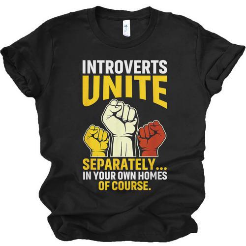 Introverts Unite Introvert Antisocial Anti Social Unisex Jersey T-Shirt - Raresse