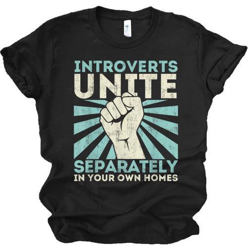 Introverts Unite Separately Introverted Antisocial Unisex Jersey T-Shirt - Raresse