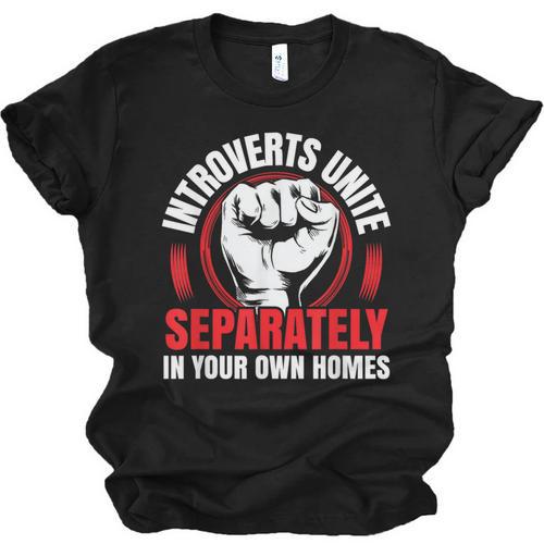 Introverts Unite Separately In Your Own Homes Saying Unisex Jersey T-Shirt - Raresse