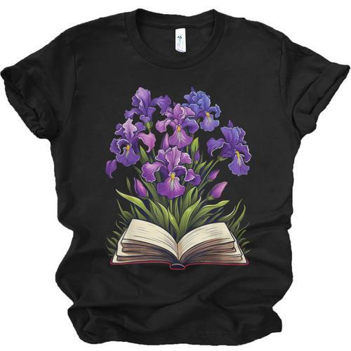 Irises Flowers Book Iris Floral Unisex Jersey T-Shirt - Bookorys CA