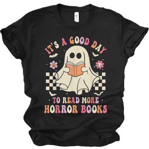 It's A Good Day To Read More Horror Books Halloween Unisex Jersey T-Shirt - Bookorys