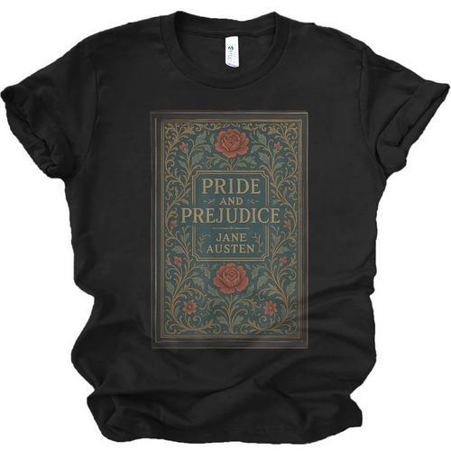 Jane Austen Pride And Prejudice Cover Mr Darcy Book Lovers Unisex Jersey T-Shirt - Bookorys
