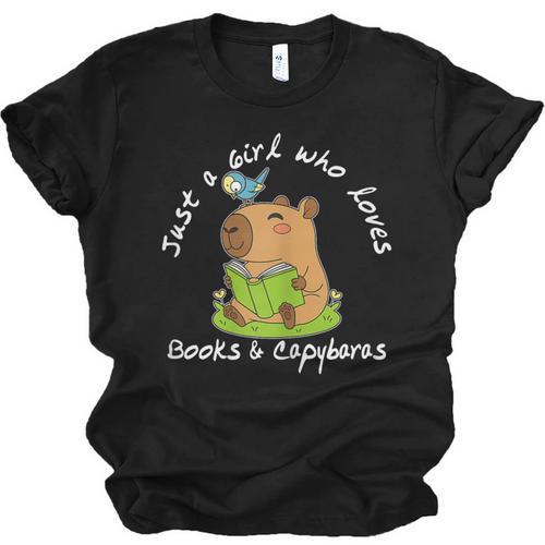 Just a Girl Who Loves Books And Capybaras Unisex Jersey T-Shirt - Bookorys AU