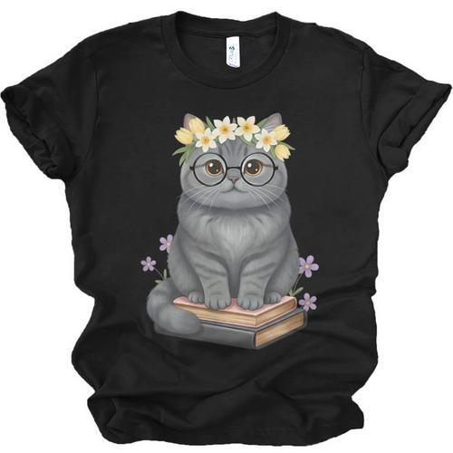 Just A Girl Who Loves Cats & Books Bookish Women Unisex Jersey T-Shirt - Bookorys