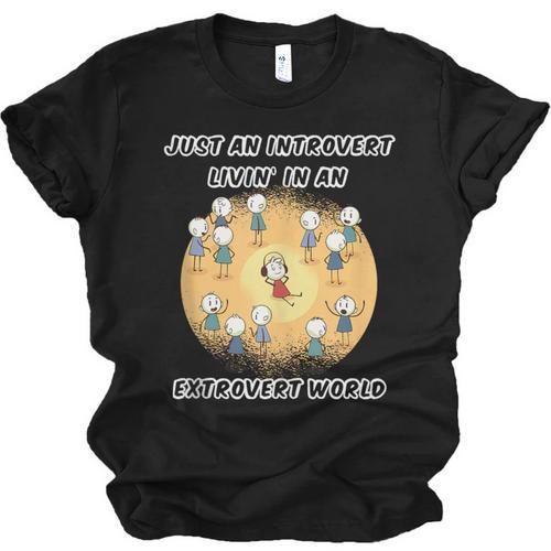 Just An Introvert Living In An Extrovert World Stickmen Unisex Jersey T-Shirt - Raresse