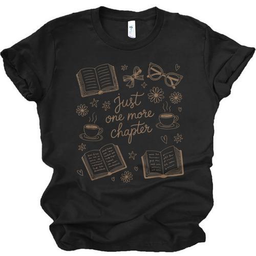 Just One More Chapter Book Lover Reading Men Women Matching Unisex Jersey T-Shirt - Bookorys