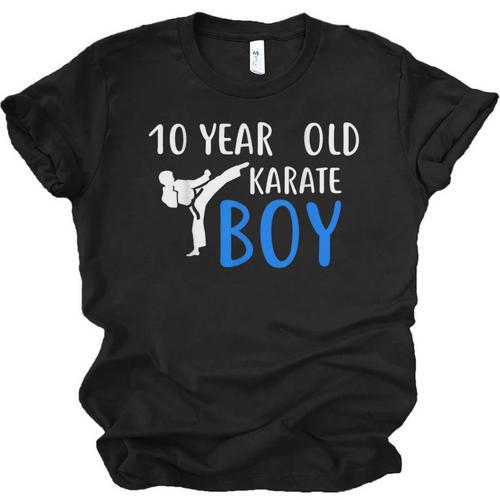 Karate Boy 10 Year Old Kids Shirt Graduation Unisex Jersey T-Shirt - Best Gift Smart