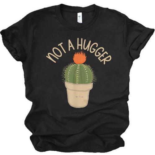 Kawaii Grumpy Cactus Not a Hugger Plant Introvert Unisex Jersey T-Shirt - Raresse