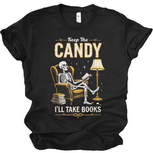Keep The Candy I'Ll Take Books Halloween Unisex Jersey T-Shirt - Bookorys