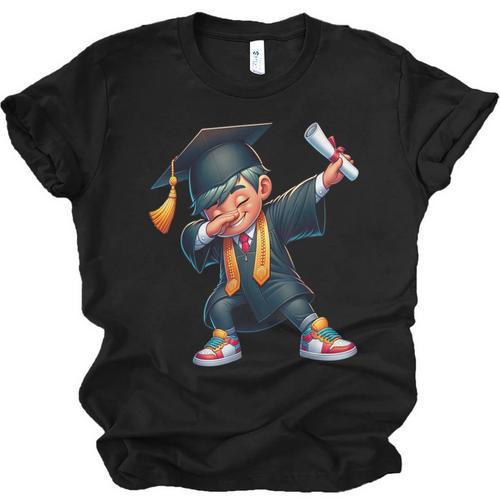 Kids Boys Grad Dabbing Graduation Class Of 2025 Unisex Jersey T-Shirt - Best Gift Smart