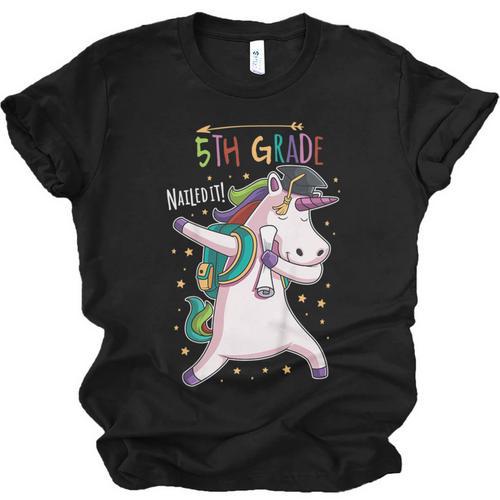 Kids Dabbing Unicorn Graduation 5th Grade Class Of 2019 Unisex Jersey T-Shirt - Best Gift Smart