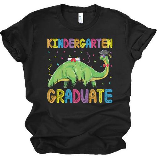 Kids Kindergarten Graduate Dinosaur Kindergarten Graduation Unisex Jersey T-Shirt - Best Gift Smart