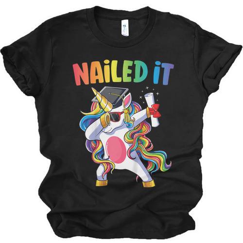 Kids Kindergarten Graduation Shirt Unicorn Graduate Nailed It Unisex Jersey T-Shirt - Best Gift Smart