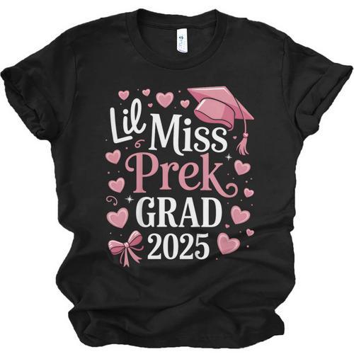Kids Little Miss Pre-K Grad 2025 Preschool Girls Prek Graduation Unisex Jersey T-Shirt - Best Gift Smart