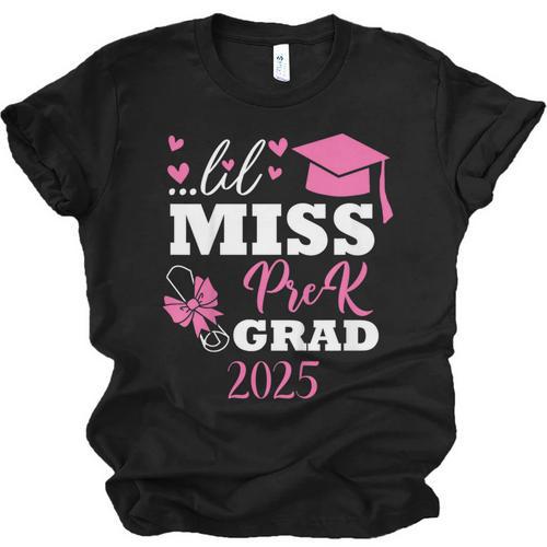Kids Little Miss Pre-K Grad Preschool Prek Graduation 2025 Unisex Jersey T-Shirt - Best Gift Smart