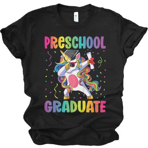 Kids Preschool Graduation Dab Unicorn Preschool Graduate Unisex Jersey T-Shirt - Best Gift Smart