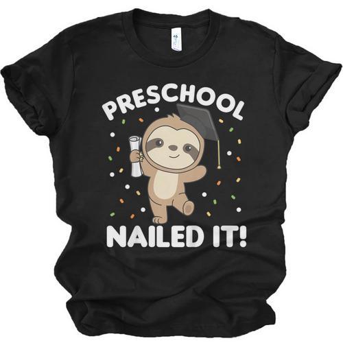 Kids Kids Preschool Nailed It Sloth Graduation Unisex Jersey T-Shirt - Best Gift Smart
