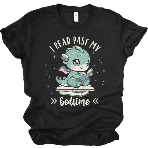 Kids I Read Past My Bedtime Cute Book Dragon Pajama Unisex Jersey T-Shirt - Bookorys AU