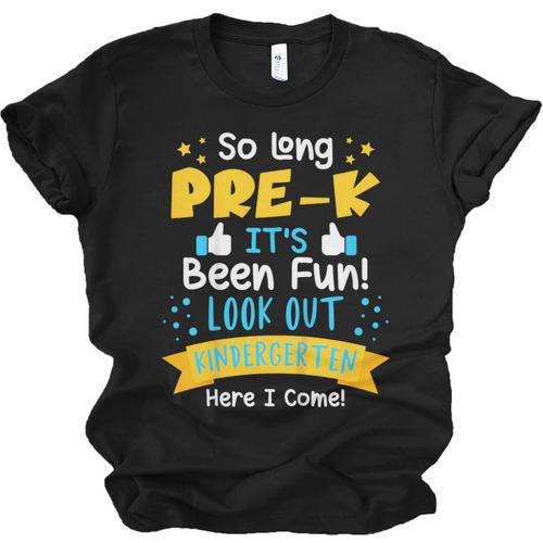 Kids So Long Pre-K Graduation 2025 School Kindergarten Here Come Unisex Jersey T-Shirt - Best Gift Smart
