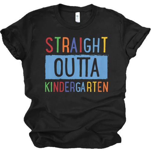 Kids STRAIGHT OUTTA KINDERGARTEN T-SHIRT FUNNY GRADUATION GIFT Unisex Jersey T-Shirt - Best Gift Smart