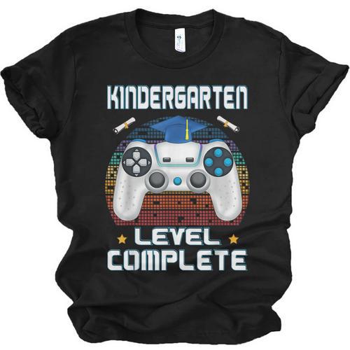 Kindergarten Graduation Level Complete Gamer 2024 Gaming Boy Unisex Jersey T-Shirt - Best Gift Smart
