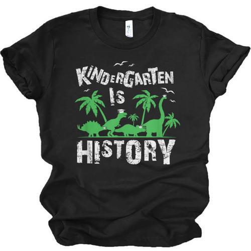 Kindergarten Is History Dinosaur Graduation Unisex Jersey T-Shirt - Best Gift Smart