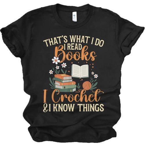 Knitting Crocheting Reading Books Yarn For Knitter Crochet Unisex Jersey T-Shirt - Bookorys