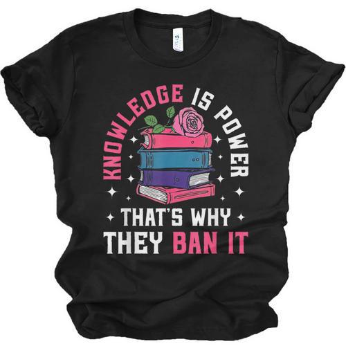 Knowledge Is Power Book Club Librarian Read Banned Books Unisex Jersey T-Shirt - Bookorys
