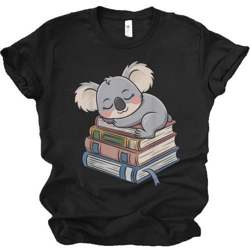 Koala Reading Book Pajama Sleep Unisex Jersey T-Shirt - Bookorys AU