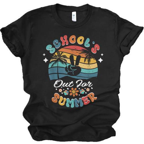 Last Day Of School Groovy Graduation School's Out For Summer Unisex Jersey T-Shirt - Best Gift Smart