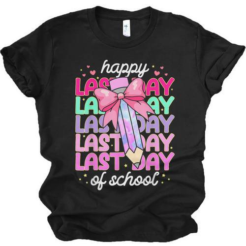 Last Day Of School Shirt Coquette Bow School Graduation Unisex Jersey T-Shirt - Best Gift Smart