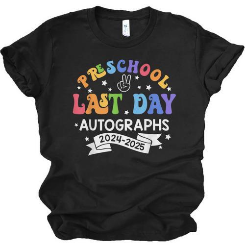 Last Day Of School Year 2025 Preschool Autograph Graduation Unisex Jersey T-Shirt - Best Gift Smart