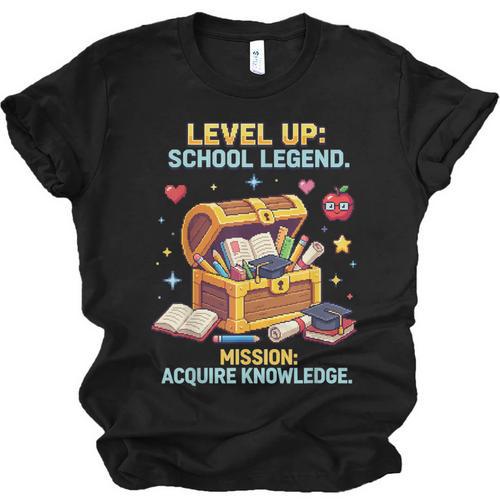 Level Up School Legend Video Game Pixel Art Graduation Unisex Jersey T-Shirt - Best Gift Smart