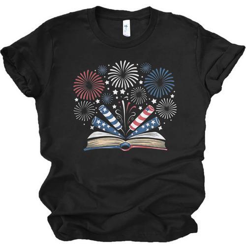 Librarian 4th July Book Lover Bookworm Patriotic Books Unisex Jersey T-Shirt - Bookorys CA