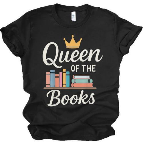 Librarian Queen Of The Books Book Reading Library Unisex Jersey T-Shirt - Bookorys CA