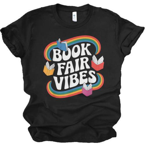 Library Book Fair Vibe Groovy Retro School Reading Nostalgic Unisex Jersey T-Shirt - Bookorys DE