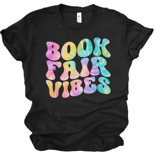 Library Book Fair Vibe Tie Dye School Reading Nostalgic Unisex Jersey T-Shirt - Bookorys