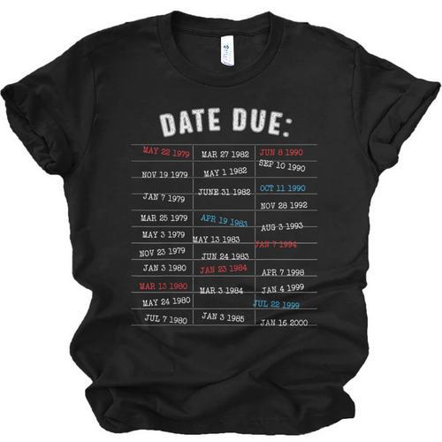 Library Due Date Stamp Card Librarian Book Reading Vintage Unisex Jersey T-Shirt - Bookorys