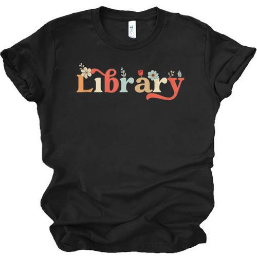 Library School Librarian Book Lover Reading Floral For Women Unisex Jersey T-Shirt - Bookorys CA
