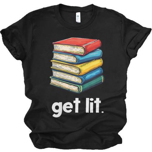 Get Lit With Books Unisex Jersey T-Shirt - Bookorys AU