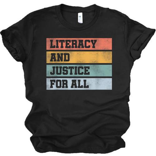 Literacy And Justice For All Stop Book Banning Banned Books Unisex Jersey T-Shirt - Bookorys DE