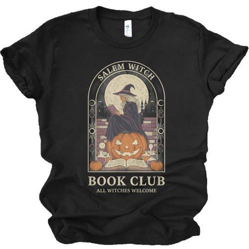 Literary Salem Witch Book Club All Witches Welcome Unisex Jersey T-Shirt - Bookorys