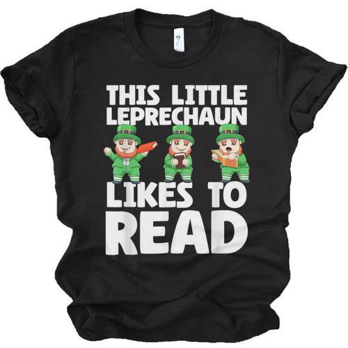 This Little Leprechaun Likes To Read St Patrick's Day Book Unisex Jersey T-Shirt - Bookorys