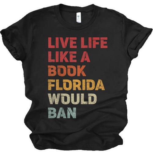 Live Life Like A Book Florida Would Ban Vintage Pride Month Unisex Jersey T-Shirt - Bookorys