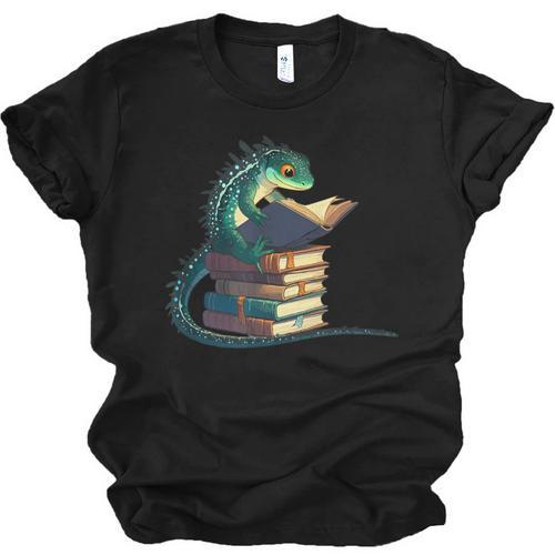 Lizard Reading Book Librarian Bookworm Reader Read Unisex Jersey T-Shirt - Bookorys AU