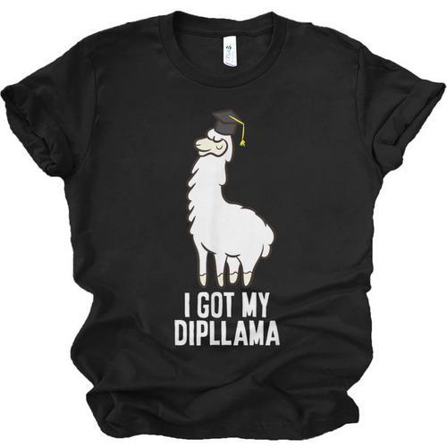 LLama Graduation I Got My Dipllama Cute Llama Unisex Jersey T-Shirt - Best Gift Smart