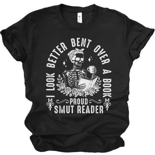 I Look Better Bent Over a Book Proud Smut Reader Skeleton Unisex Jersey T-Shirt - Bookorys UK