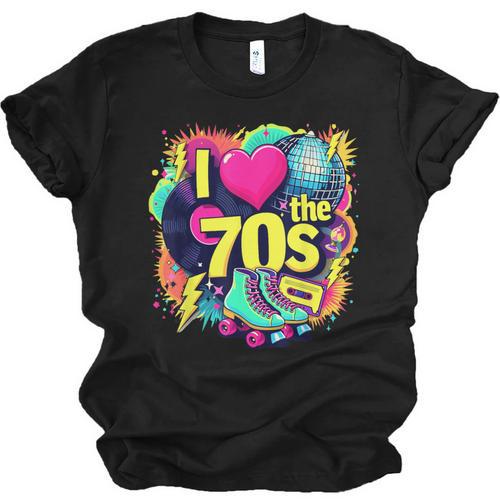 I Love The 70s Retro Cassette Roller Vinyl Nostalgia Vibes Unisex Jersey T-Shirt - Figerry