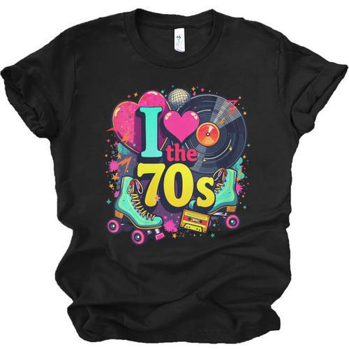 I Love The 70s Vintage Cassette Roller Vinyl Nostalgia 70s Unisex Jersey T-Shirt - Figerry